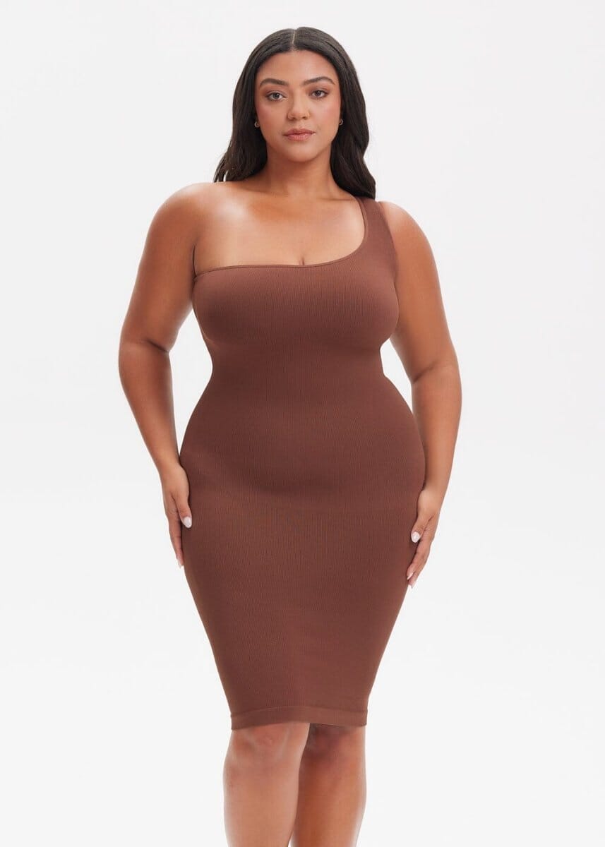 Vestido Modelador Midi Um Ombro Só