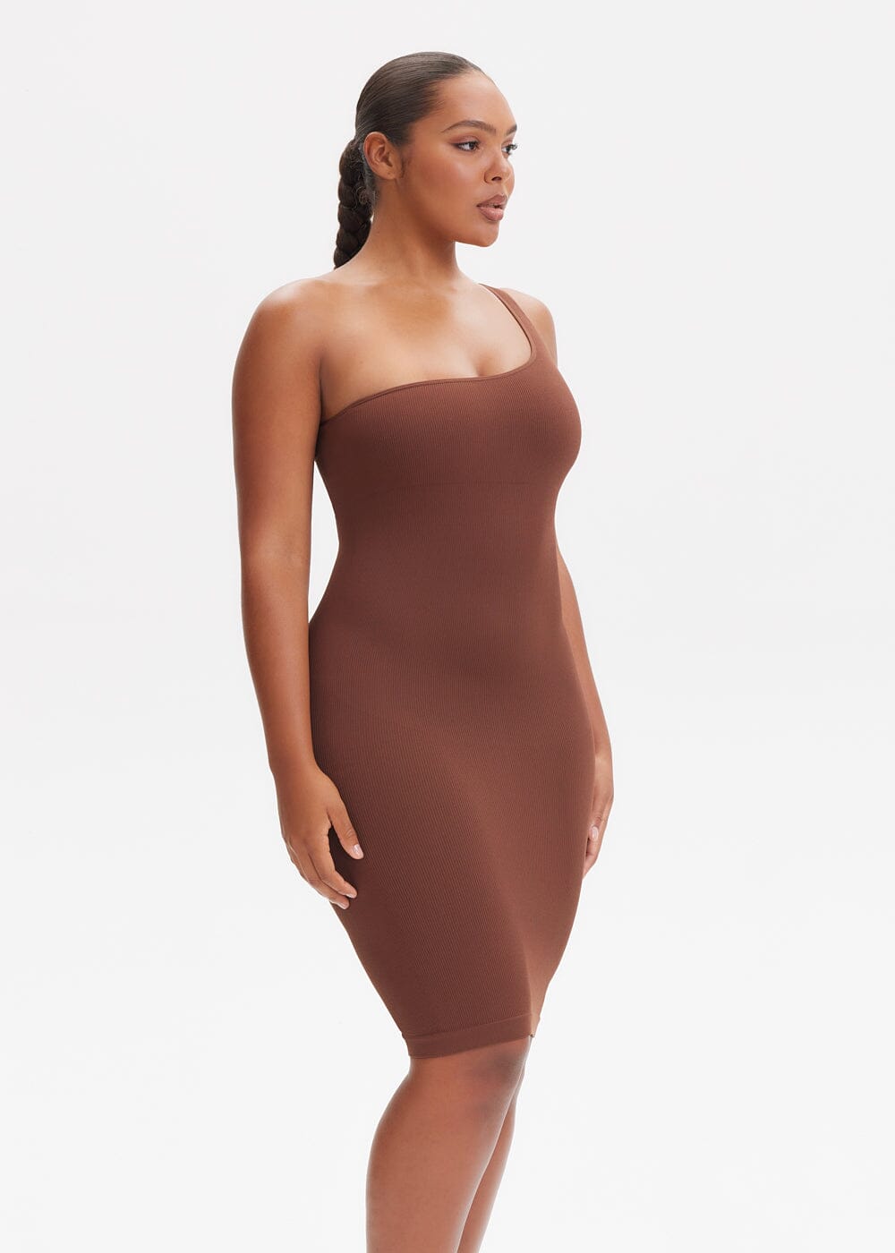 Vestido Modelador Midi Um Ombro Só