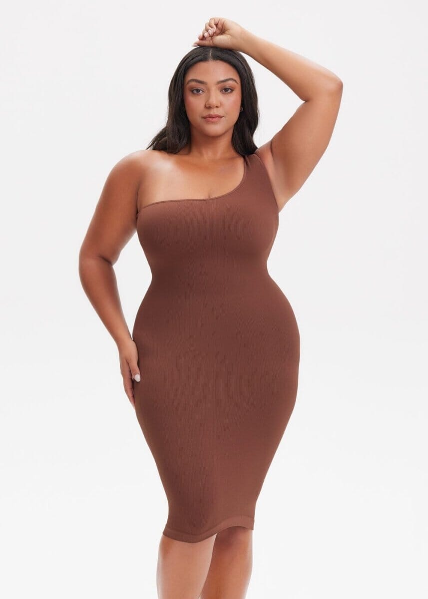 Vestido Modelador Midi Um Ombro Só